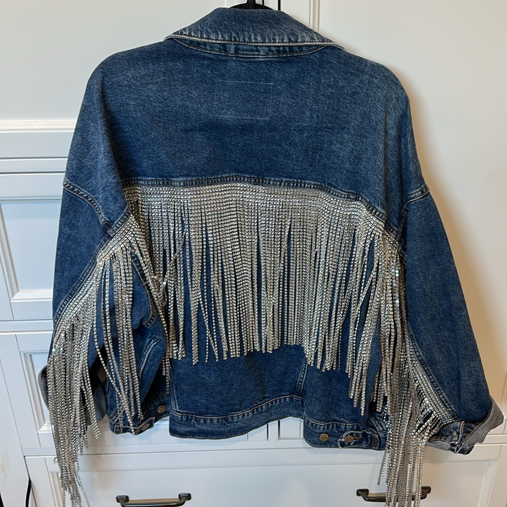 Diamond fringe Jean jacket
